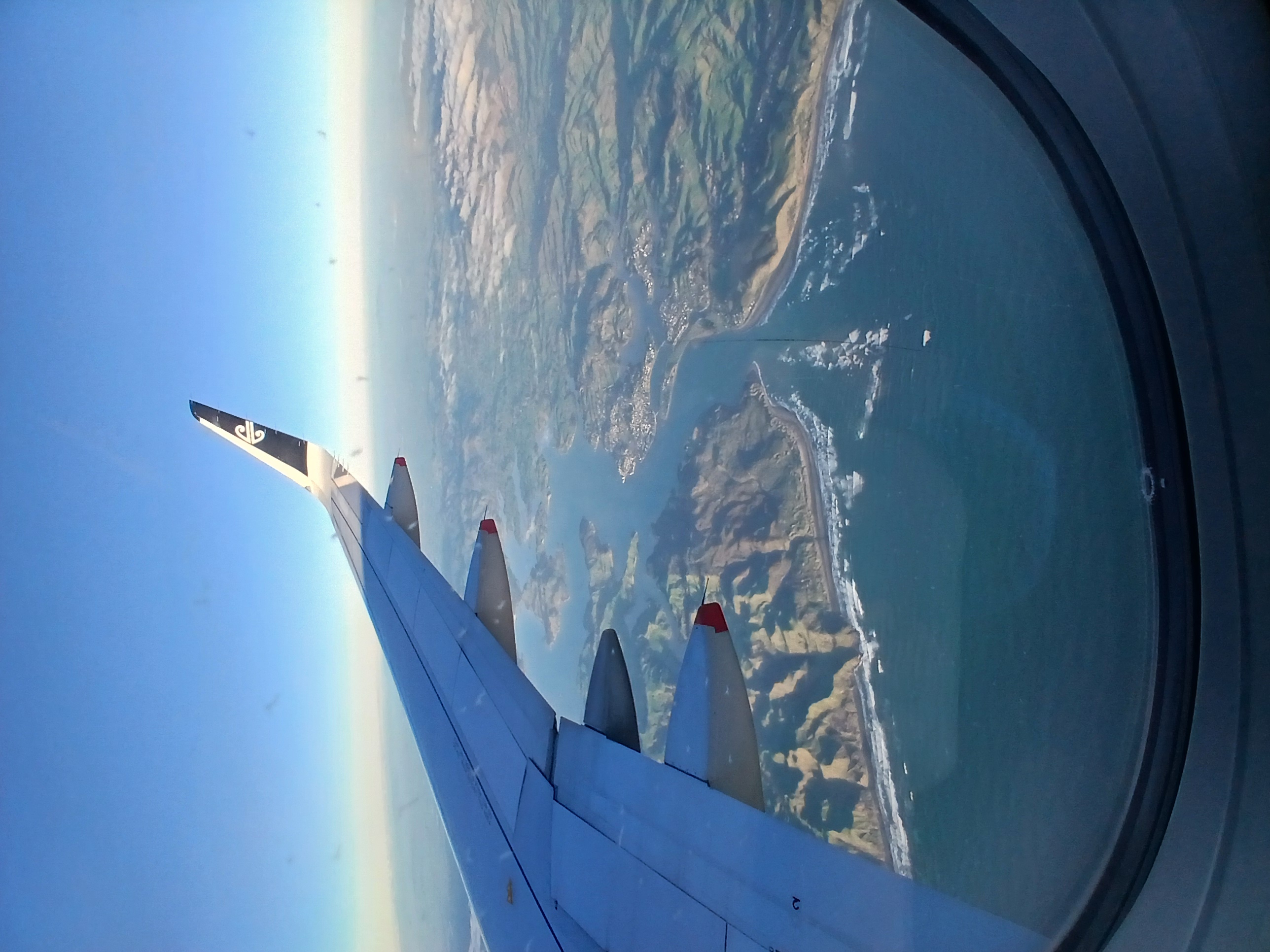 Flying on an Air New Zealand Flight from CHCH to Auckland